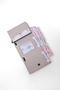 Women's Wallet Beige Vegan Leather Rfid Protected Automatic Card Holder with Coin Compartment - 4