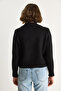 Women's Black Polo Collar Buttoned Soft Cardigan 255252 60284080 - 7