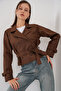Women's Belted Short Trench Coat 5970 - Brown - 4