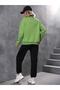 Plus Size Women's California West Coast Printed 3 Thread Crew Neck Tracksuit Set - 2
