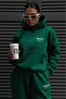 Plus Size Women's Destiny Printed Green Oversize Tracksuit
