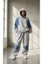 Design Hooded Oversize Sweatshirt with Jean Detail Tracksuit Set - 6