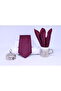 Woven Handkerchief Tie for Men, Burgundy Blue - 2