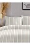 Cool Natural 100% Cotton Akfil Huz Cherry Yarn Dyed Duvet Cover Set Double Size - 200X220 cm - 3