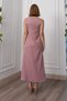 Women's Summer Dusty Rose V-Neck Spaghetti Strap Detailed Slit Long Dress Stylish Daily Casual Dusty Rose 50324 - 5
