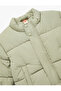 Long Sleeve Pocket Cotton Lined Stand Collar Puffer Coat - 4