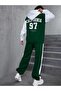 California 97 Printed 3 thread Green Zippered Sleeves and Hat White Detailed Tracksuit Set - 4