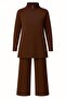 Tunic and Pants with Zipper Collar, Double Knitwear Set - 4