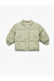 Long Sleeve Pocket Cotton Lined Stand Collar Puffer Coat