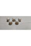 5Pcs Round Polymer Knob Single Hole White Gold Wardrobe Drawer Cloakroom Furniture Handle - 4