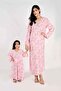 Kids Jalabiya – White Base with Pink Florals and Embroidered Neckline - 7