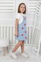 Heart Patterned Children's Denim Gilet Dress - 2