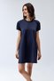 Women's 100% cotton short sleeve bell dress navy blue
