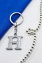 Silver Color Metal Letter H Keychain / Letter Bag Ornament - 6