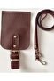 Leather Mobile Phone Bag Cover Set with Neck Strap, Bag Accessory, Bag Snap Burgundy - 2