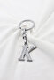 Silver Color Metal Letter K Keychain / Letter Bag Ornament - 5