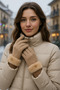 Women's Ankle Fur Touchscreen Mink Gloves Eld29 - 3