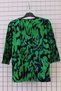 Women's Plus Size Lycra Crew Neck Colorful Mix Pattern Three Quarter Sleeve Mother Combed Cotton T-Shirt Blouse - Green - 3