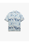 Viscose Short Sleeve Regular Fit Turn-Down Collar Floral Pattern Shirt - 3