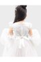 Girl's Pompom Sleeve Wedding Party Birthday April 23 May 19 October 29 Show Dress - 2