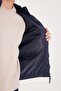 Men's Regular Fit Classic-Cut Zipper-Front Double-Pocket Warm-Weather Stand-Up Collar Navy Blue Coat - 3
