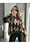 One Premium Series Woolen Diamond Pattern Side and Sleeve Slit Detail Knitwear Sweater - 6