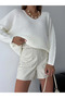 Soft Textured Oversize Knitwear Sweater V-Neck - 3