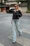 Smoked Garnished Buttoned Polo Neck Women's Knitwear Sweater - 3