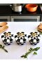 Kitchen Accessory 3-Piece Breakfast Storage Container Spice Rack Sugar Bowl Black Checkered Gold - Feray Home - 2