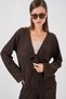 Women's Knitted Blouse Pants Two-Piece Set 30052 - Brown - 2