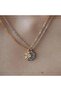 Stylish Two-Tone Sun and Moon Necklace, Birthday Gift
