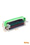4Pcs Pvc Pen Holder Zippered Transparent Makeup Bag Pencil Case Purple Green Red Pink Black - 5