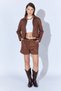 Mink Self-Belted Women's Suede Shorts - Ek100674993 - 7