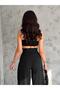 Comfortable Fabric Trousers with Lace-Up Waist - 3