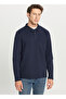 Polo Neck Navy Blue Men's Sweatshirt Ace052261086_Lac