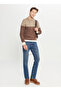 Crew Neck Standard Brown - Beige Men's Sweater Ace049261480_Khj - 2