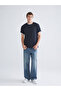Navy Blue Crew Neck Combed Cotton Men's T-Shirt - 2