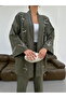 Women's Front Sleeves with Embroidered Details Kimono Pants Set - 7