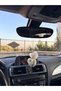 Plush Hearts Rearview Mirror Ornament Green White Hearts Plush Rearview Mirror Ornament - 4