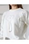 Women's Floral Applique Beading Embroidered Long Sleeve Crew Neck Knitwear Sweater - 4