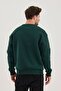 Men's Crew Neck Casual Dark Green Sweatshirt - 6