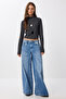 Crop Yumoş Knitted Blouse Lub0236 Anthracite - 3