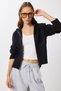 Hooded Zippered Knitwear Cardigan Lpf0108 Black - 2