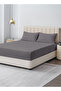 Double Plain Fitted Elastic Bedsheet with 2 Pillow Case 160 x 200 Cm GREY