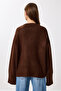 Oversize V-Neck Soft Knit Sweater Lns0081 Brown - 5