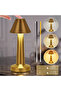 Gold Bell Shape LED Table Lamp, Portable Cordless Night Light with 3-Level Dimmable Brightness - 4