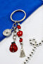 Handmade Glass Ladybug Cluster Heart Keychain, New Bag Ornament - 2