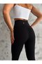 Women's High Waist Push up Leggings with Wide Belt Detail, Special Textured Production - 4
