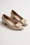 Bereket Wheat Crinkle Patent Leather Indoor Casual Women's Shoes with Stone Accessories - 2