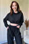Striped Glitter Sweatshirt Black Set
